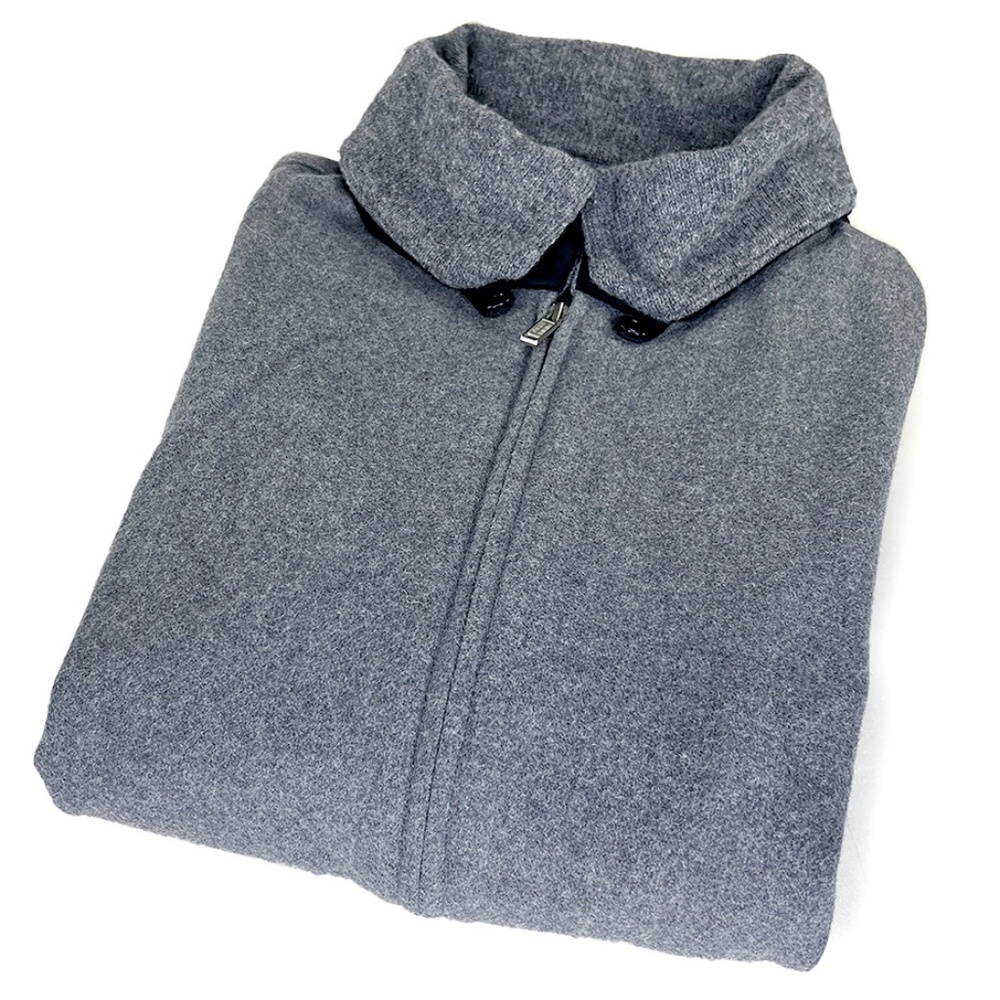Banana Republic Vintage Gray Flannel Zippered Coat with Hood